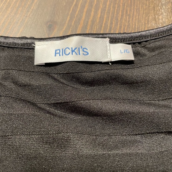 Womens Rickis sequin Black Flutter Dress, Lg. - Picture 5 of 5